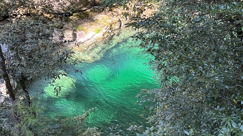 にこ淵に行ったら虹が見えたよ!仁淀ブルーで癒される