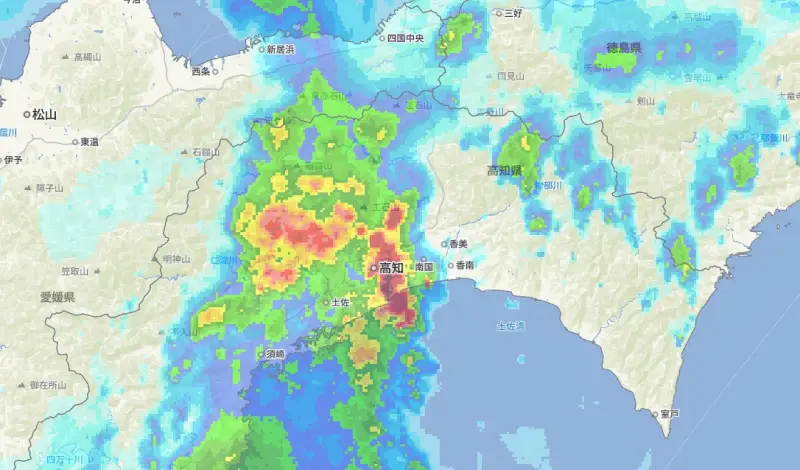 トラちゃん生息地 線状降水帯が発生中! 雨の音が凄くて不安そう